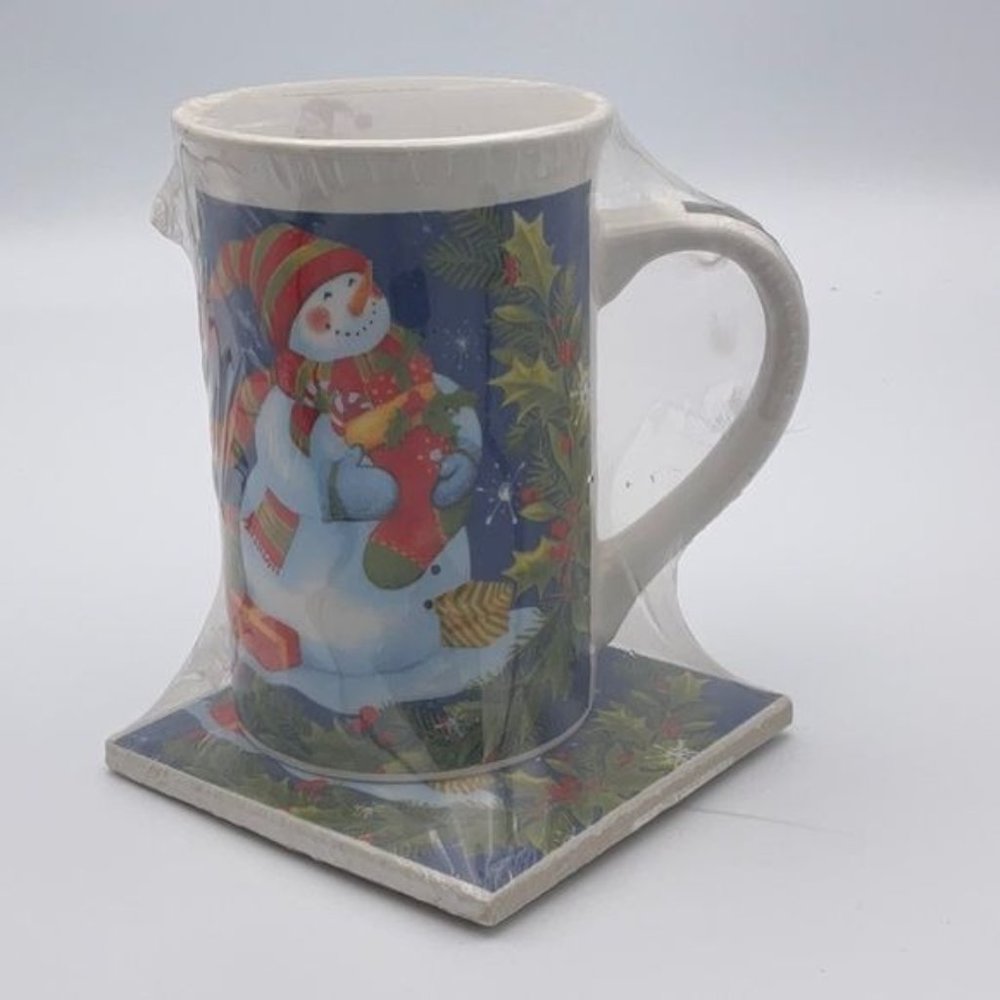 Christmas Snowman Holiday Mug + Trivet